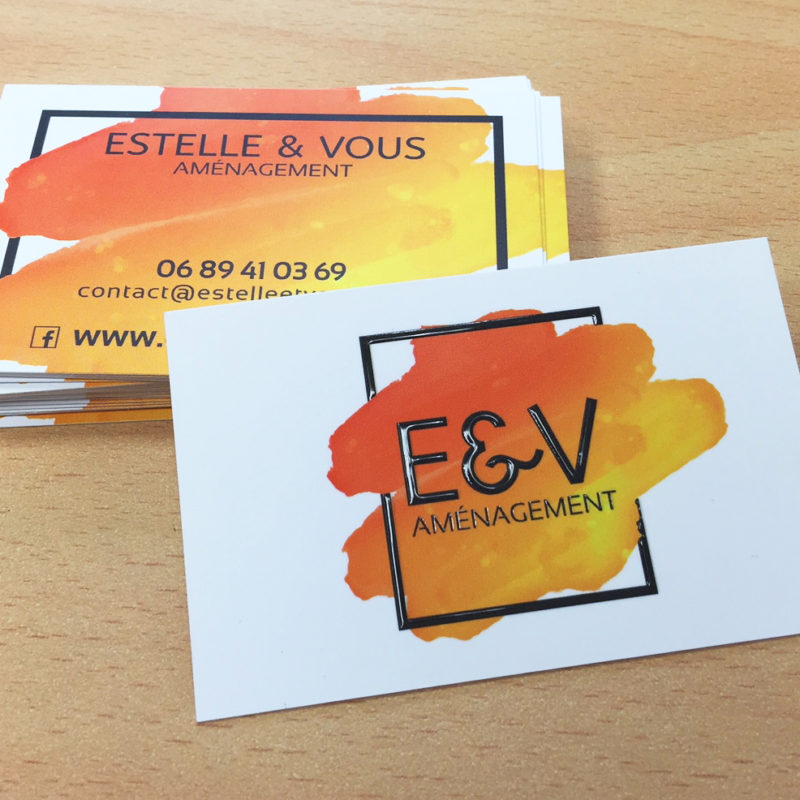 carte de visite vernis 3d selectif